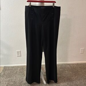 Elegant Black High Waist Wide Leg Women's Pants
